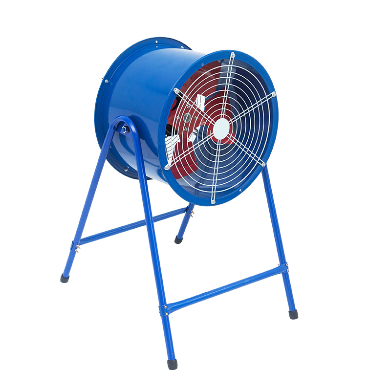 Blue Pneumatická vertikálna konzolová držiak Axický priemyselný ventilátor, vysokovýkonný výkonný výfukový ventilátor typu polohy